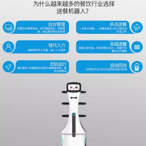 送餐机器人无轨智能机器人激光雷达扫图无人配送送餐送快递外卖酒店饭店餐饮咖啡厅传菜上菜服务员